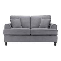 Bonnie 3 Seater Sofa, Light Grey/DarkGrey Piping