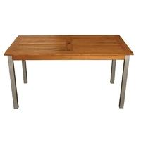 Bolero Wood and Aluminium Rectangular Table 1400mm