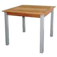 Bolero Wood and Aluminium Square Table 800mm