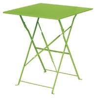 bolero lime green square pavement style steel table