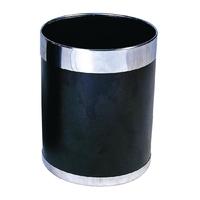 bolero black waste paper bin with silver rim