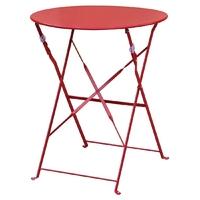 Bolero Red Pavement Style Steel Table 595mm