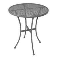 bolero grey steel patterned round bistro table grey 600mm