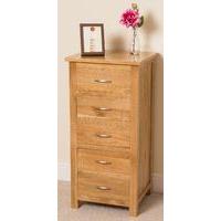 boston solid oak 5 drawer tallboy