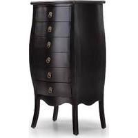 Bourbon Tallboy Chest Of Drawers, Black