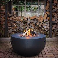 bowl cocoon gas fire pit in black