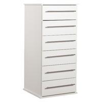 Bobby 6 Drawer Narrow Chest White