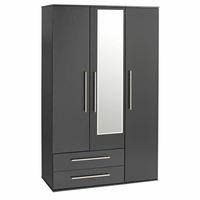 Bobby 3 Door 2 Drawer Mirrored Wardrobe Beech