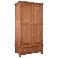 Bowthorpe Solid Oak 2 Door 1 Drawer Wardrobe