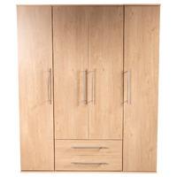 Bobby 4 Door 2 Drawer Wardrobe Oak