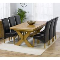 bordeaux extending solid oak 200 240cm dining table with 6 venice chai ...