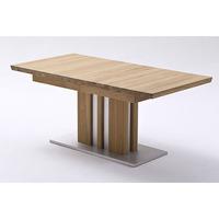 Bolzano Extendable Dining Table In Solid Oak With Steel Base