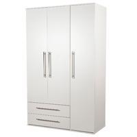 Bobby 3 Door 2 Drawer Wardrobe White