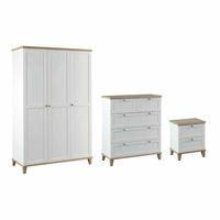 boston 3 door wardrobe bedside 5 drawer chest set