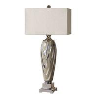 Bosco Table Lamp In Rough Dusty Beige With Silver Accents