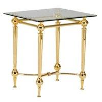 Bonn End Table Square In Glass Top With Gold Plated Metal Frame