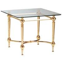 Bonn End Table Square In Glass Top With Gold Plated Steel Frame