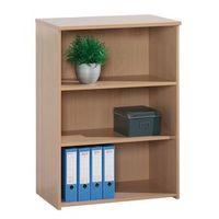 BOOKCASES BEECH 2 X ADJ SHELVE W800XD500XH1090- BOOKCASE WITH GAPHITE CARCASS- BE