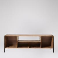 Boston Media Unit in Light Mango Wood & Charcoal