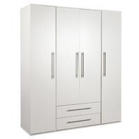 Bobby 4 Door 2 Drawer Wardrobe White