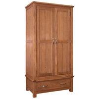 bowthorpe solid oak 2 door 1 drawer wardrobe