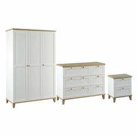 boston 3 door wardrobe bedside 3 drawer chest set