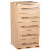 Bobby 5 Drawer Narrow Chest Oak