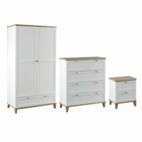 boston 2 door wardrobe bedside 5 drawer chest set