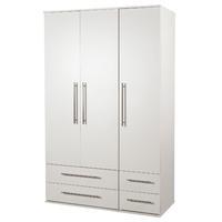 Bobby 3 Door 4 Drawer Wardrobe White