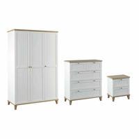 Boston 3 Door Wardrobe Bedside 5 Drawer Chest Set