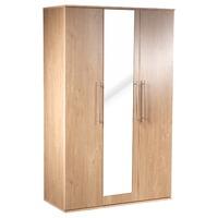 Bobby 3 Door Mirrored Wardrobe Oak