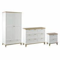 Boston 2 Door Wardrobe Bedside 3 Drawer Chest Set