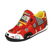 Boys Fireman Sam Cartoon Character Touch Panel Casual Trainer Shoe-62444
