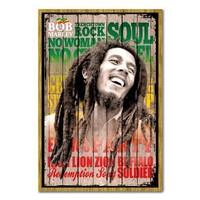 Bob Marley Songs Poster Oak Framed - 96.5 x 66 cms (Approx 38 x 26 inches)