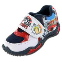Boys Fireman Sam Cartoon Character Touch Panel Casual Trainer Shoe-61380