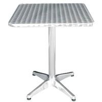 bolero u427 square pedestal bistro table stainless steel top 600 mm si ...