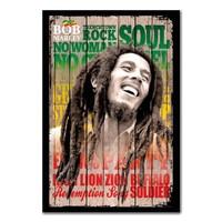 Bob Marley Songs Poster Black Framed - 96.5 x 66 cms (Approx 38 x 26 inches)