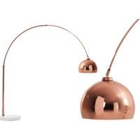 Bow, Large Floor Lamp Copper & White Marble