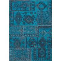 Bohemian Blue Lagoon Tribal Flatweave Rug - Louis de Poortere 60x90