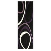 Bombay Soft Black & Purple High Quality Rugs 9050 - 60cm x 240cm (2\' x 7\'10\