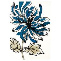 Bombay Modern Blue & Cream Floral Motif Rug 8919 - 70cm x 130cm (2\'4\