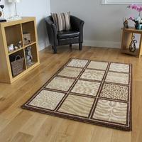 bombay brown beige animal safari style rugs 6510 70cm x 130cm 24 x 44