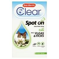 Bob Martin Flea & Tick Clear Fipronil Cat Spot on Solution, 3 Tubes