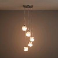 borrello ice cube clear 5 lamp pendant ceiling light