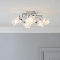 Borrello Swirl Chrome Effect 5 Lamp Ceiling Light