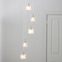 Borrello Ice Cube Clear 5 Lamp Pendant Ceiling Light