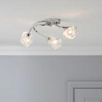 Borrello Swirl Chrome Effect 3 Lamp Ceiling Light