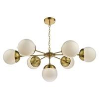 BOM3435 Bombazine 7 Light Pendant Ceiling Light With Natural Brass Arms