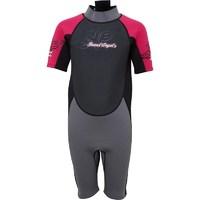 Board Angels Girls Shortie Wetsuit Black/Pink/Grey