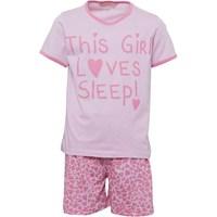 board angels girls pyjama shorts set pink